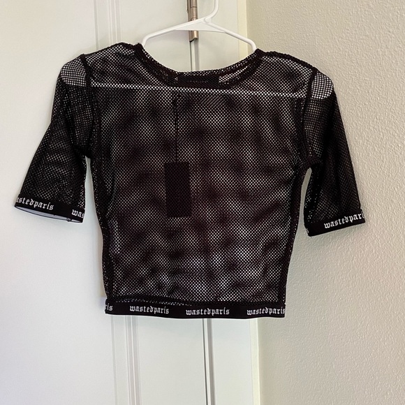 Wasted Paris NWT Fishnet Crop Top - Picture 6 of 8